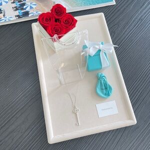 Tiffany & Co. Crown Large Key Pendant Necklace in Sterling Silver 24.5” NEW $725